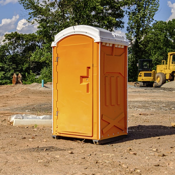 how often are the portable restrooms cleaned and serviced during a rental period in Graff MO